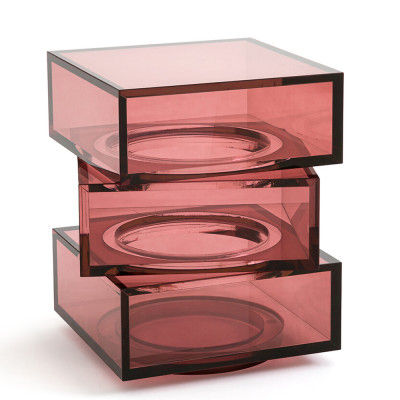 Стол журнальный в форме кубов Acrylic Furniture Lumina Crimson Clarity