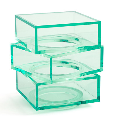Стол журнальный в форме кубов Acrylic Furniture Lumina Mint Breeze