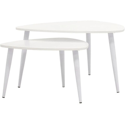 Стол кофейный Set of two tables Castro белый