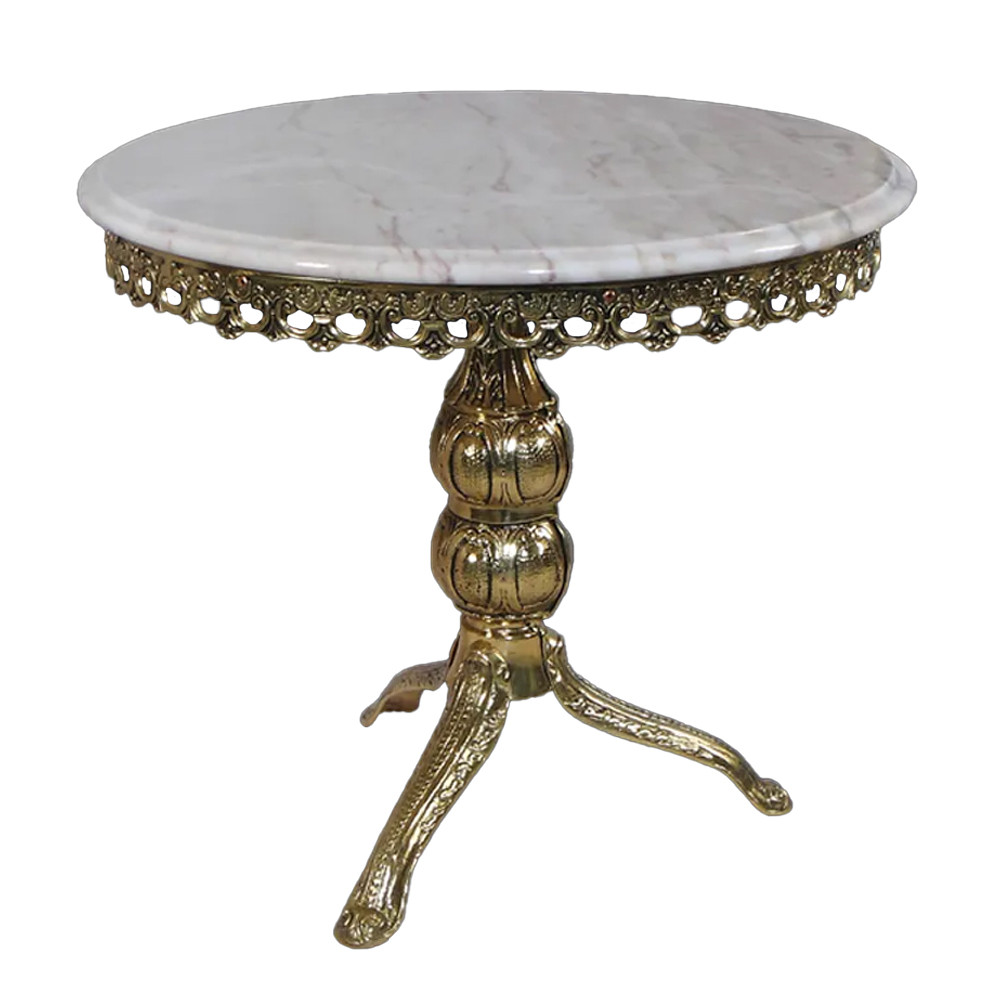 Стол круглый с мраморной столешницей Coffee De Bronze