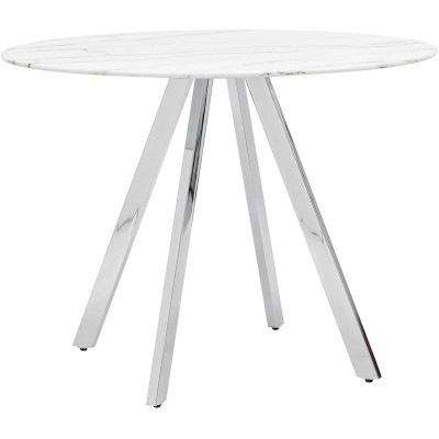 Стол обеденный Iving круглый столешница мрамор ножка хром