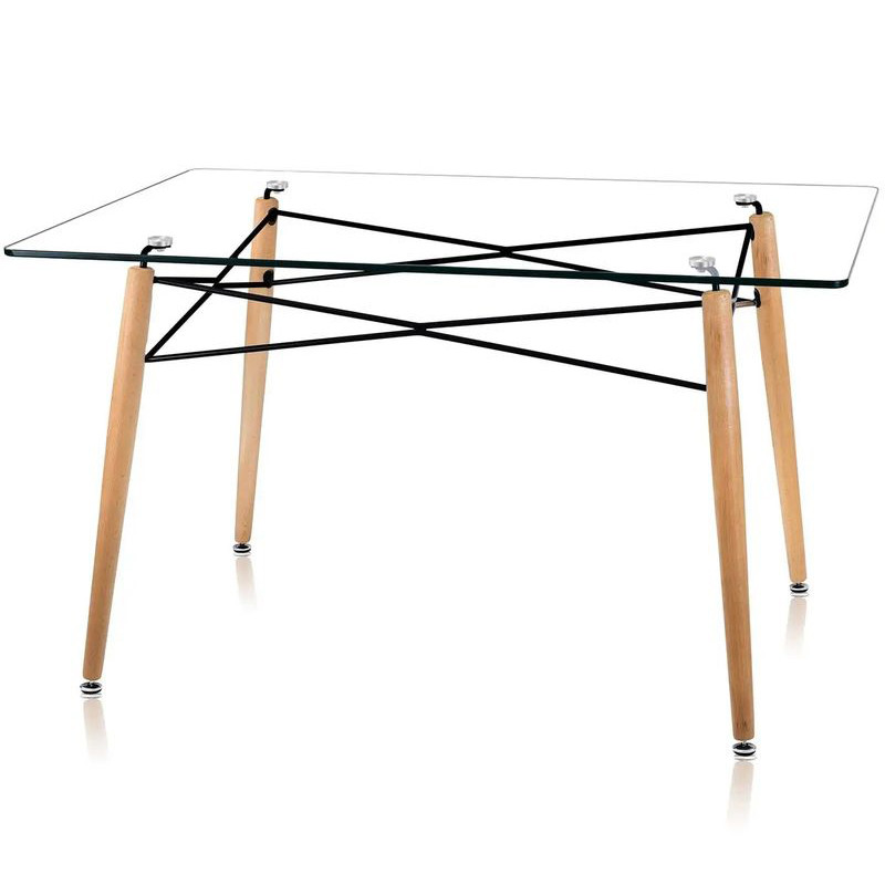 Стол обеденный квадратный Paolini стеклянная столешница