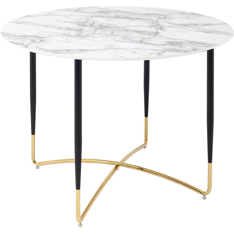 Стол обеденный круглый Garland Collection столешница белый мрамор