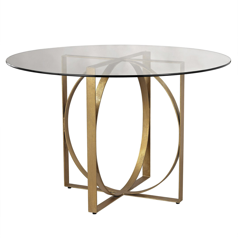 Стол обеденный круглый с основанием из 2-х пересекающихся колец Modern Geometric Silhouette