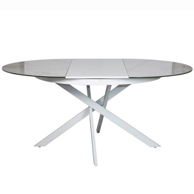 Стол обеденный раскладной круглый White Ceramic Table