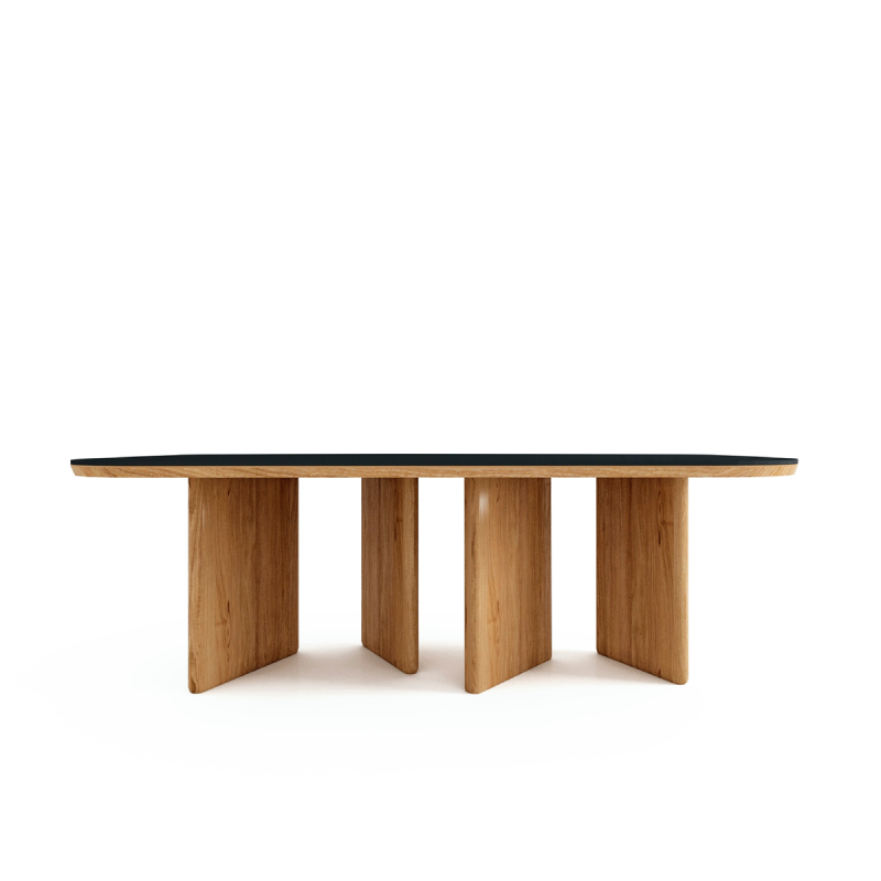 Стол обеденный столешница из черного камня Duncan