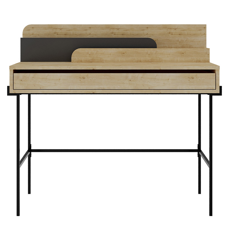 Стол письменный с выдвижным ящиком цвета древесины LEILA WORKING TABLE OAK ANTHRACITE