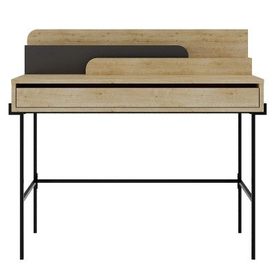 Стол письменный с выдвижным ящиком цвета древесины LEILA WORKING TABLE OAK ANTHRACITE