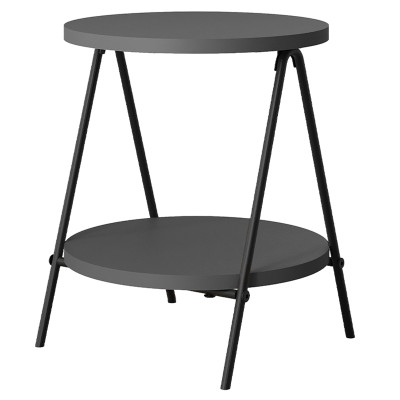 Стол приставной с 2-мя круглыми столешницами цвета антрацит ESSEL SIDE TABLE ANTHRACITE