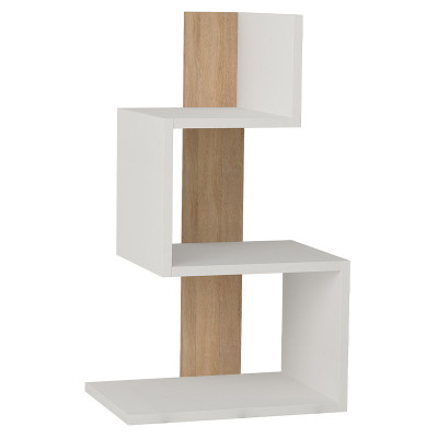 Стол приставной трехъярусный белого цвета ROSIE SIDE TABLE WHITE OAK