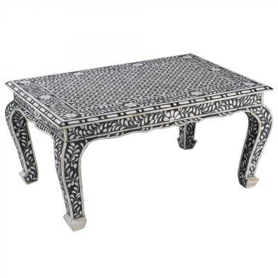 Стол черный отделка кость BONE INLAY Bone Inlay Coffee Table