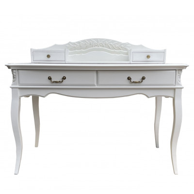 Стол-бюро белого цвета из массива бука с 4-мя ящиками White Provence