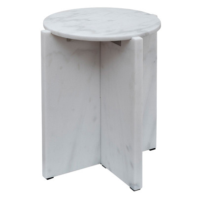Столик журнальный круглый из белого мрамора Compact White Marble Table
