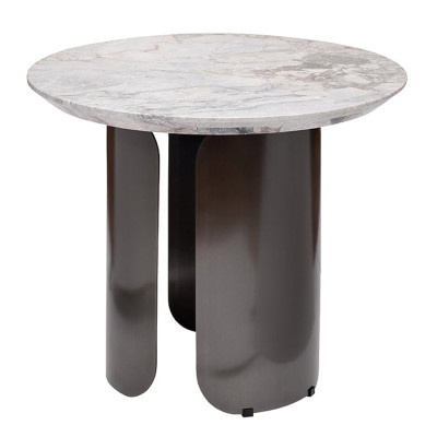Столик журнальный круглый с мраморной столешницей Gray Marble Table