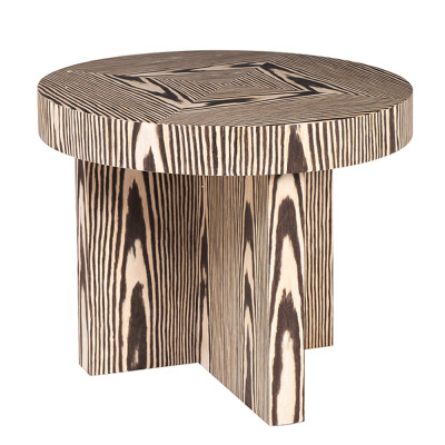 Столик журнальный круглый с полосатым узором Zebroids