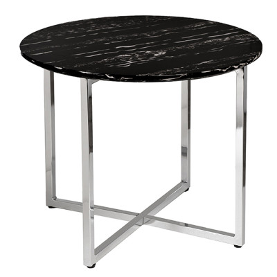 Столик журнальный круглый с черной столешницей Marsali Coffee Table