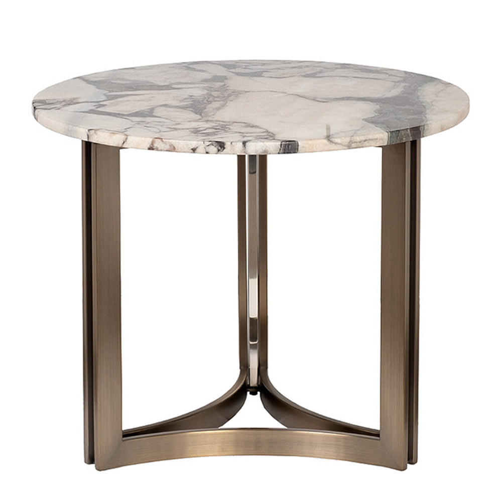 Столик журнальный с круглой мраморной столешницей Unique Stone Design