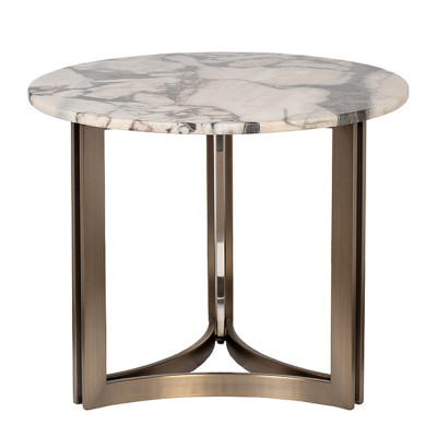 Столик журнальный с круглой мраморной столешницей Unique Stone Design