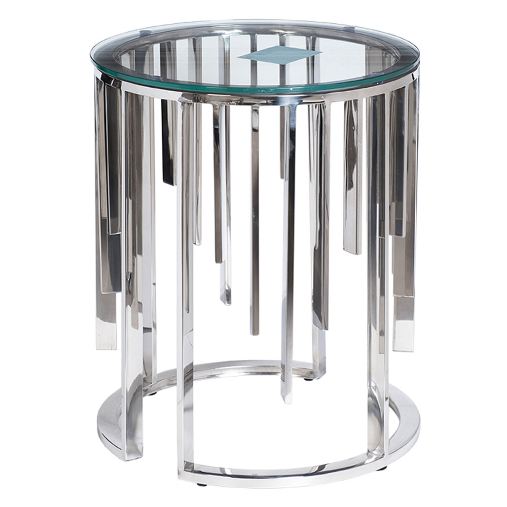 Столик журнальный с круглой прозрачной стеклянной столешницей Voluptuous