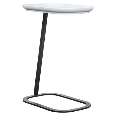 Столик приставной с прямоугольной серой столешницей Steel Stable Table