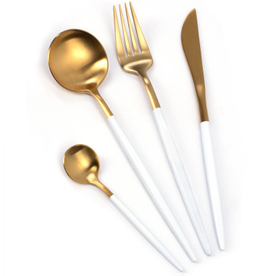 Столовые приборы Gold and White