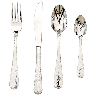 Столовые приборы на 4 персоны с чеканным узором на ручке Contemporary Hammered Cutlery Set