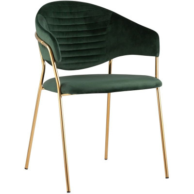 Стул Alexis Chair Пыльно-Зеленый цвет Золотые ножки
