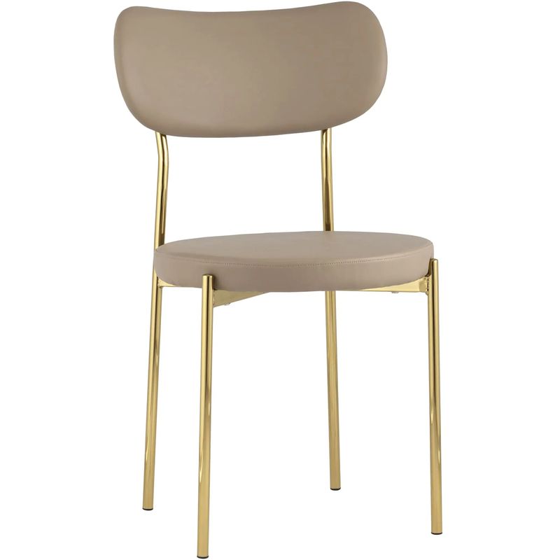 Стул Alfie Chair Золотые ножки Бежевая Экокожа