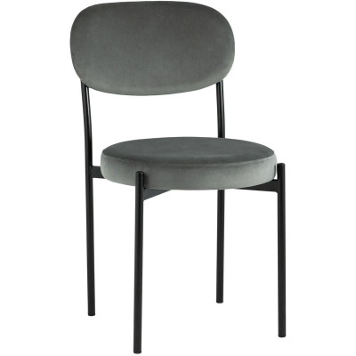 Стул Alfie Chair Темно-Серый Велюр