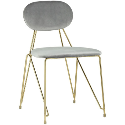 Стул Alice Chair Светло-Серый Велюр