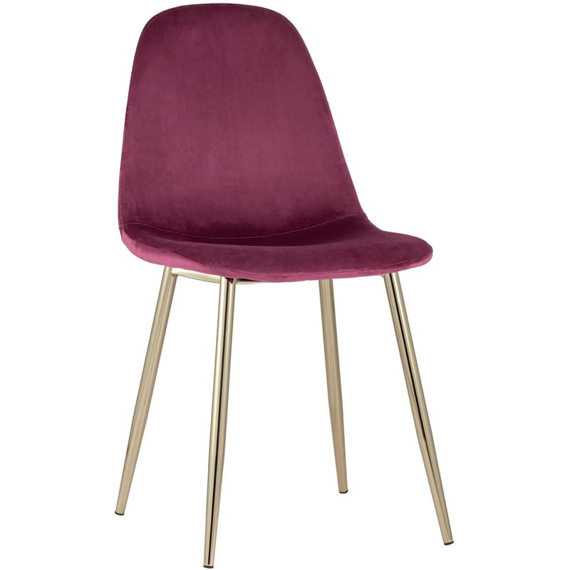 Стул Archie Chair Велюр Фуксия Золотые ножки