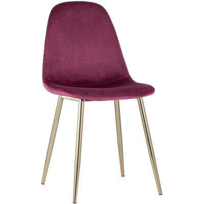 Стул Archie Chair Велюр Фуксия Золотые ножки