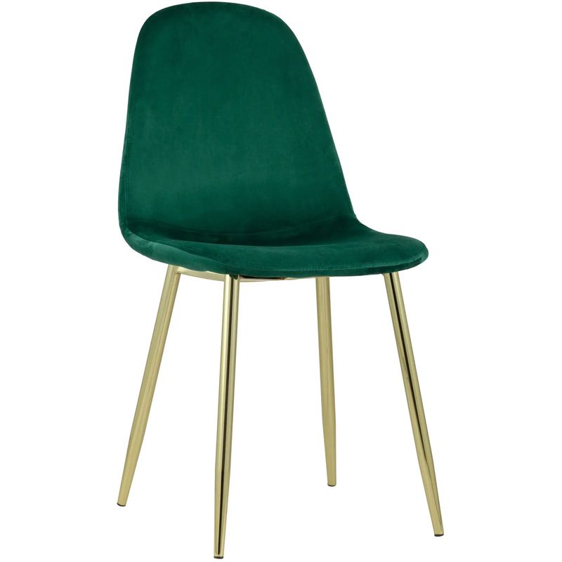 Стул Archie Chair Изумрудный Зеленый Велюр Золотые ножки