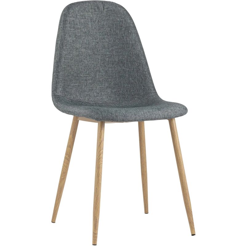 Стул Archie Chair Серая Рогожка Деревянные ножки