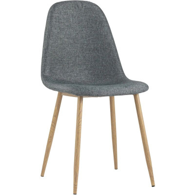 Стул Archie Chair Серая Рогожка Деревянные ножки