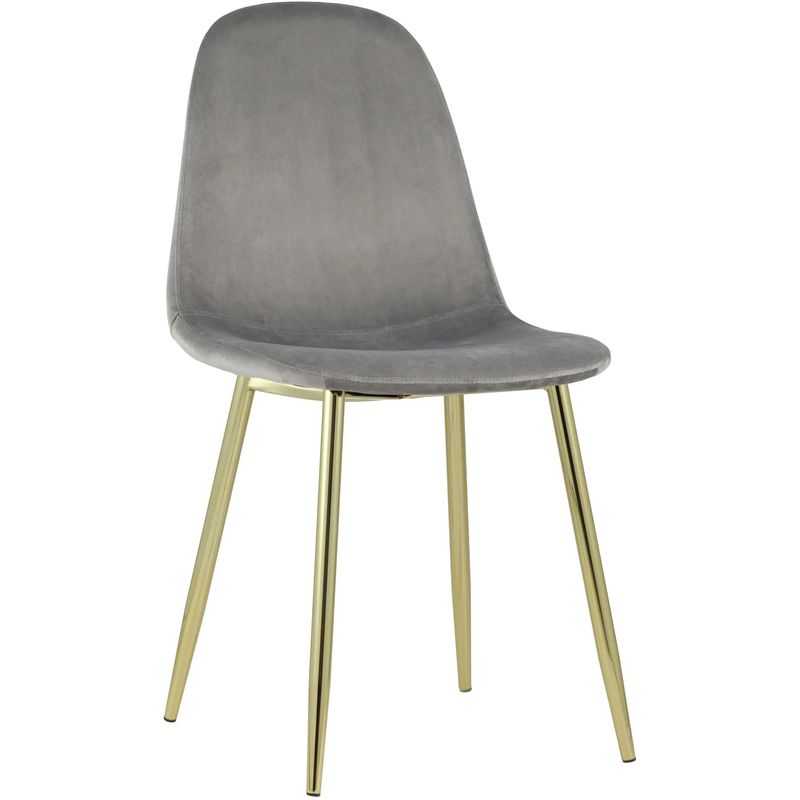 Стул Archie Chair Серый велюр Золотые ножки