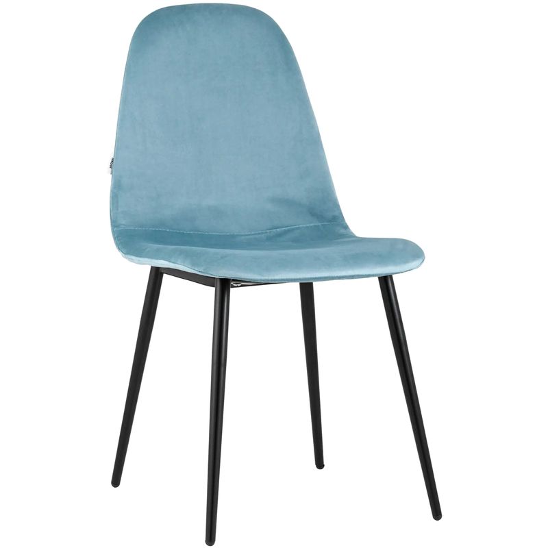 Стул Archie Chair Черные ножки Голубой Велюр