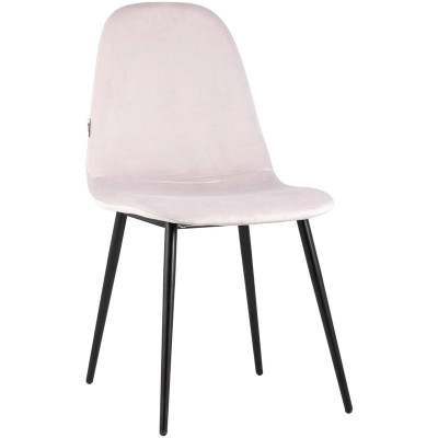 Стул Archie Chair Черные ножки Светло-Розовый Велюр