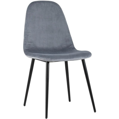 Стул Archie Chair Черные ножки Серый Велюр