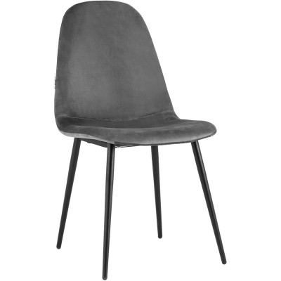 Стул Archie Chair Черные ножки Темно-Серый Велюр
