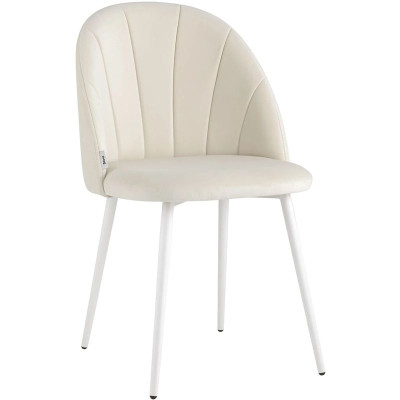 Стул Balsari S Chair Молочный Велюр Белые ножки