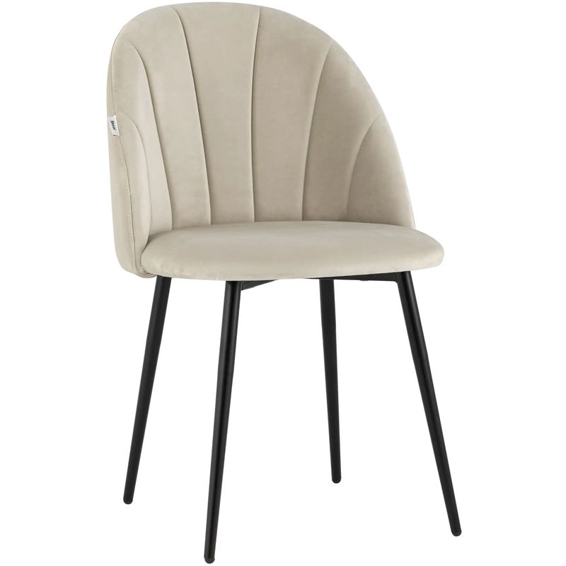 Стул Balsari S Chair Молочный Велюр Черные ножки