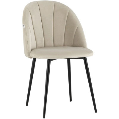 Стул Balsari S Chair Молочный Велюр Черные ножки