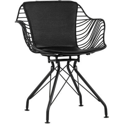 Стул Bertoia с подлокотником Chair Black metal