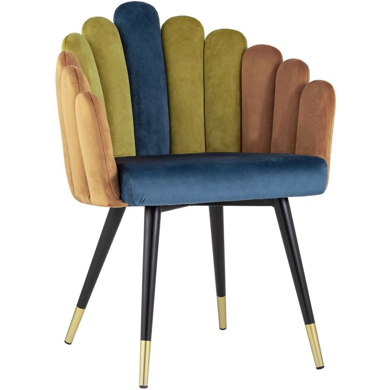 Стул Camellia Chair Синий и Карамельный Велюр