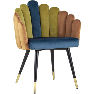 Стул Camellia Chair Синий и Карамельный Велюр