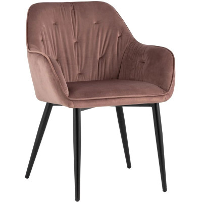 Стул CHANTAL Chair капитоне Пыльно-Розовый Велюр