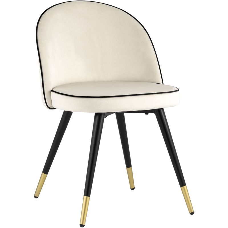 Стул Cooper Chair LUX Молочный Велюр с Черным кантом