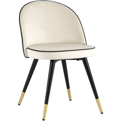 Стул Cooper Chair LUX Молочный Велюр с Черным кантом