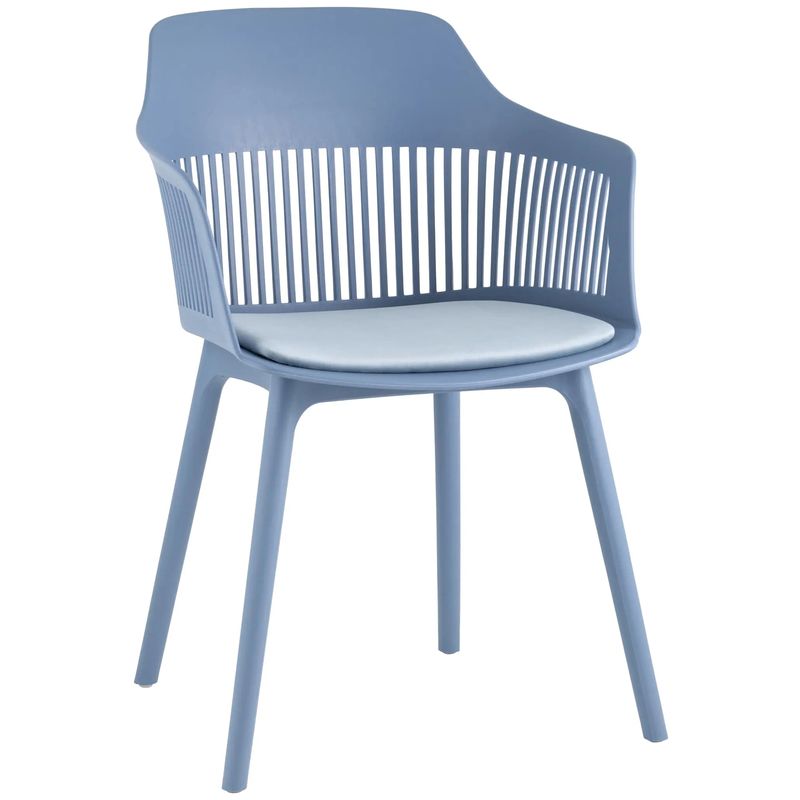 Стул Crocus Chair Голубой цвет Велюровая подушка